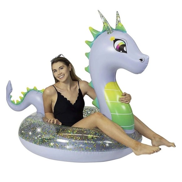 PoolCandy Other - Pool Candy Glitter Dragon Large Pool Tube 40" Diameter New Summer Pool Floatie